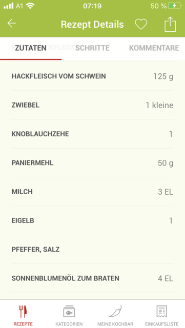 App-Tipp der Woche: Unser App-Tipp der Woche "Kochbar" ist eine umfangreiche Rezeptsammlung. Jeden Tag gibt es neue Rezeptvorschläge. Zusätzlich punktet die App mit eigenen Kategorien für saisonale Rezepte. | Foto: Screenshot