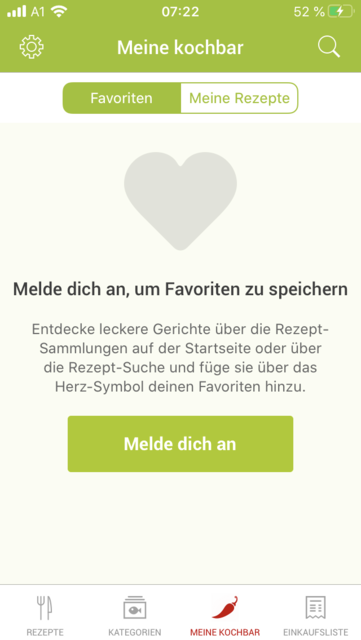 App-Tipp der Woche: Unser App-Tipp der Woche "Kochbar" ist eine umfangreiche Rezeptsammlung. Jeden Tag gibt es neue Rezeptvorschläge. Zusätzlich punktet die App mit eigenen Kategorien für saisonale Rezepte. | Foto: Screenshot