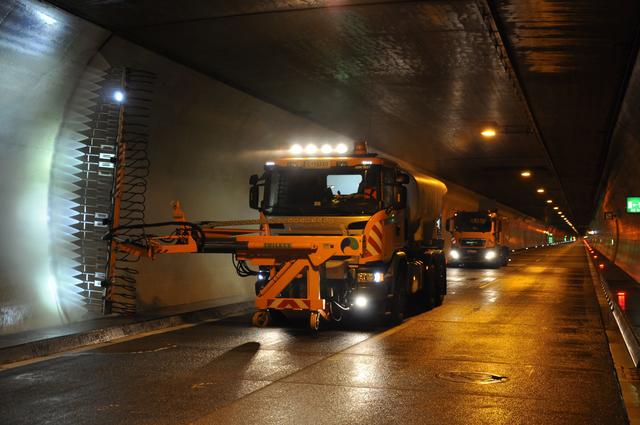 Für die Sicherheit notwendige Tunnelwäschen beginnen am 11. April im Perjentunnel.