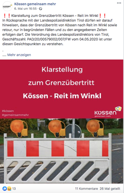 Die Grenze bleibt weiterhin nur für Pendler offen.