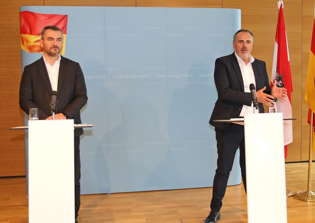 LR Heinrich Dorner und LH Hans Peter Doskozil präsentierten die neuen Richtlinien für den Handwerkerbonus. | Foto: LMS