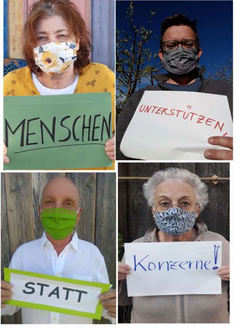 Elke Dorfer, Bertold Wöss, Veronika Hintermair und Rudi Wötzlmayr von den Grünen Schärding fordern ein Umdenken in der Krise | Foto: Die Grünen