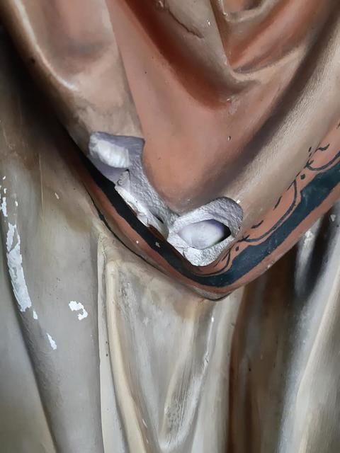 Die Statue des Jesus vor der Restaurierung von Lilia Olchowa. | Foto: Lilia Olchowa