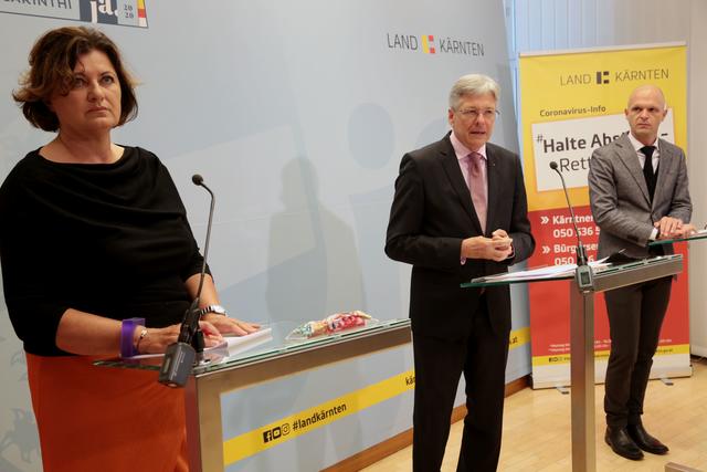 Bei der Pressekonferenz: Maria Glockner, Peter Kaiser und Robert Klinglmair | Foto: LPD Kärnten/Wajand