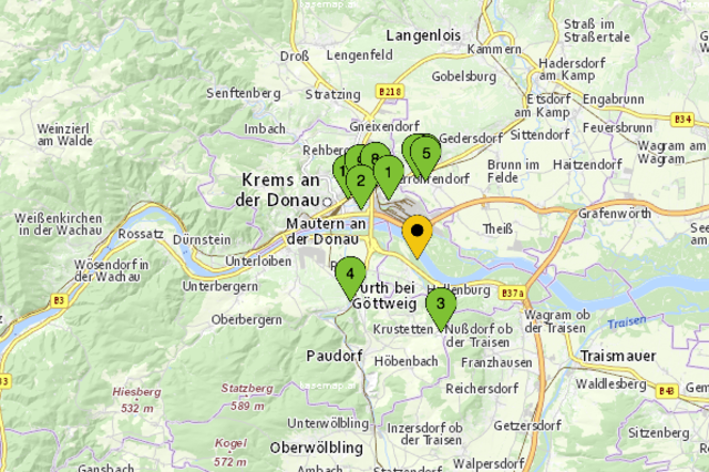 Alleine in der Stadt Krems und in der Nähe davon gibt es neun E-Ladestationen. | Foto: www.ladestellen.at