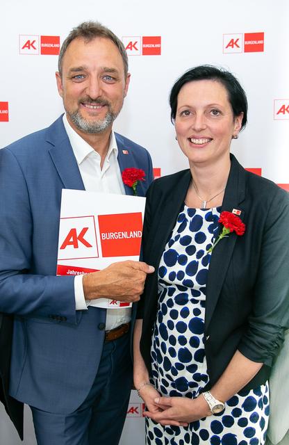 Freuen sich über den Neubau des Krankenhauses Oberwart: AK-Präs. Gerhard Michalitsch und AK-Vizepräs. Bianca Graf | Foto: Arbeiterkammer Burgenland