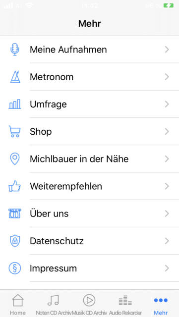Unser App-Tipp der Woche "Michlbauer" ist eine App für die Steirische Harmonika. Sie ist ein praktisches Werkzeugm mit der man sein Harmonika-Spiel verbessern kann.  | Foto: Screenshot