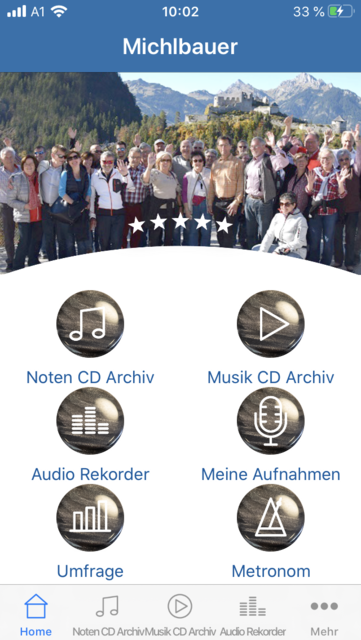 Unser App-Tipp der Woche "Michlbauer" ist eine App für die Steirische Harmonika. Sie ist ein praktisches Werkzeugm mit der man sein Harmonika-Spiel verbessern kann.  | Foto: Screenshot