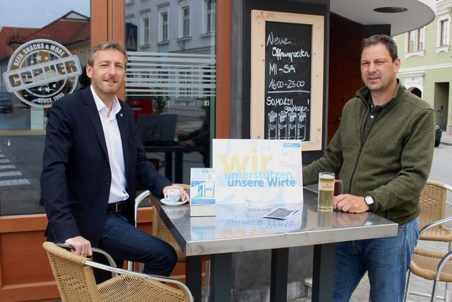 Abgeordneter Jürgen Maier einig mit Wirtschaftsbundobmann Gastronom Max Authried