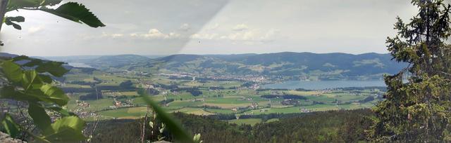 Links hinten der Irrsee .
Rechts der Mondsee.
