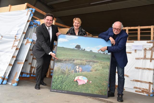 Bürgermeister Stefan Szirucsek, Vizebürgermeisterin Helga Krismer, La Gacilly-Macher Lois Lammerhuber | Foto: Pressestelle Baden
