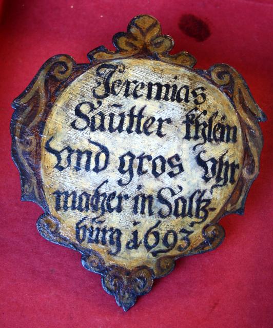 Detailansicht des Schildes " Jeremias Sauter 1693 | Foto: Archiv Neureiter
