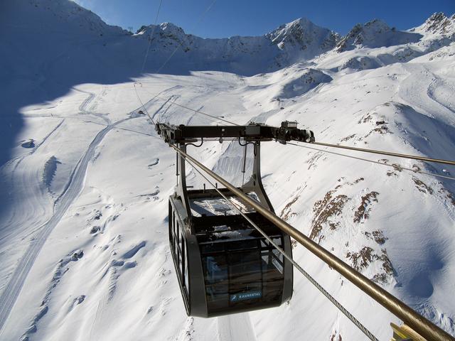 Windsicherste Seilbahn der Welt: Die neue „Falginjochbahn 3.113 m“ am Kaunertaler Gletscher.