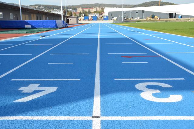 Die Laufbahn der Leichtathletik-Arena in Eisenstadt