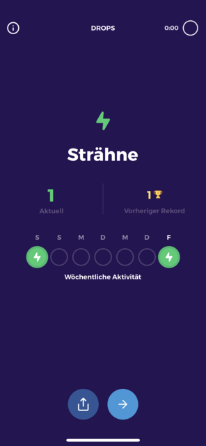 Unser App-Tipp der Woche Drops ist eine Sprachlern-App, bei der man in wenigen Minuten täglich, seinen Wortschatz in verschiedenen Sprachen verbessern kann. | Foto: Screenshot