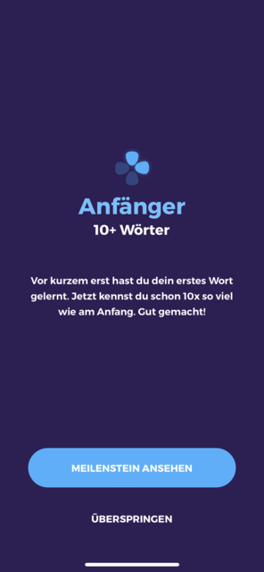 Unser App-Tipp der Woche Drops ist eine Sprachlern-App, bei der man in wenigen Minuten täglich, seinen Wortschatz in verschiedenen Sprachen verbessern kann. | Foto: Screenshot