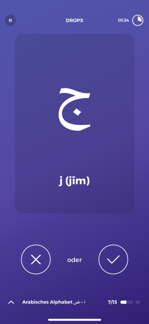 Unser App-Tipp der Woche Drops ist eine Sprachlern-App, bei der man in wenigen Minuten täglich, seinen Wortschatz in verschiedenen Sprachen verbessern kann. | Foto: Screenshot
