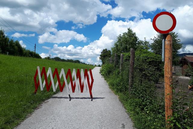 Der Grubbauerweg ist für Radler gesperrt.