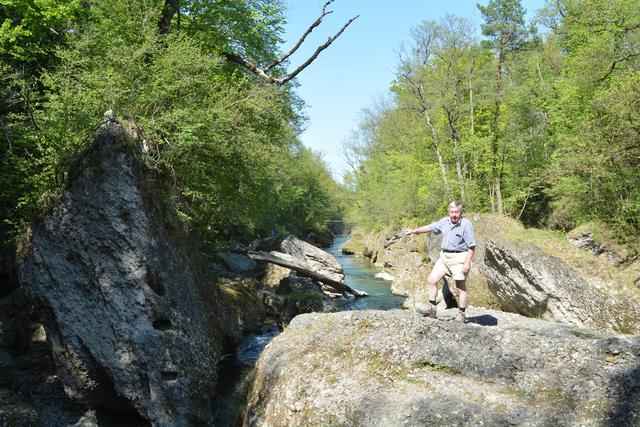 "Unterwegs auf der Via Aqua": Walter Mayr aus Scheibbs genießt einen herrlichen Tag in der Erlaufschlucht in Purgstall. | Foto: Roland Mayr