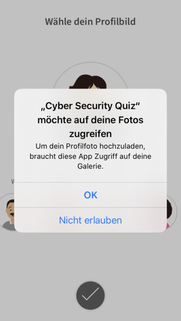 App-Tipp der Woche: Die App Cyber Security Quiz ist eine Lern- und Quizapp mit der die unterschiedlichen Gefahren im Internet ins Bewusstsein gerückt werden soll. Durch das Quiz wird dieses Wissen dann spielerisch abgefragt.  | Foto: Screenshot