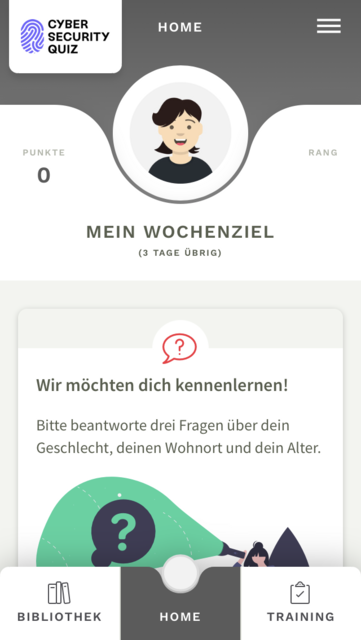App-Tipp der Woche: Die App Cyber Security Quiz ist eine Lern- und Quizapp mit der die unterschiedlichen Gefahren im Internet ins Bewusstsein gerückt werden soll. Durch das Quiz wird dieses Wissen dann spielerisch abgefragt.  | Foto: Screenshot