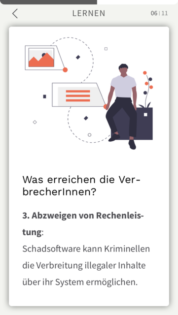 App-Tipp der Woche: Die App Cyber Security Quiz ist eine Lern- und Quizapp mit der die unterschiedlichen Gefahren im Internet ins Bewusstsein gerückt werden soll. Durch das Quiz wird dieses Wissen dann spielerisch abgefragt.  | Foto: Screenshot