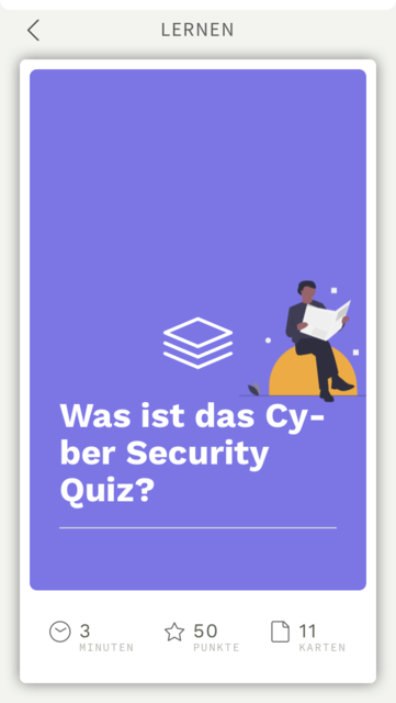 App-Tipp der Woche: Die App Cyber Security Quiz ist eine Lern- und Quizapp mit der die unterschiedlichen Gefahren im Internet ins Bewusstsein gerückt werden soll. Durch das Quiz wird dieses Wissen dann spielerisch abgefragt.  | Foto: Screenshot