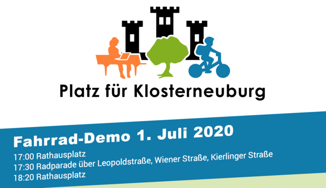 Demo am 1. Juli in der Stadt. | Foto: Radlobby Klosterneuburg