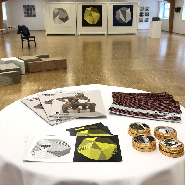 Ausstellungsansicht „MUSTERmix“ mit Arbeiten von Sascha Bradic, Benjamin Eichhorn, Tone Fink und Gabi Mitterer | Foto: Copyright bei den Künstlern, Foto LEMU