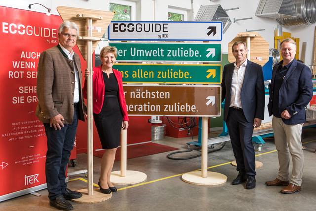 Ecoguide: Bürgermeister Stefan Deutschmann, Elke Kaltenhauser (Itek), Karl Kaltenhauser (Itek), Paul Roither (Wirtschaftskammer Kärnten)