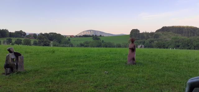 Zwei Hohe Helle am Wiesenrain und Abendlicht in den fernen Felswänden. Kunst in der Landschaft ist immer einen Ausflug wert. | Foto: RAXmedia