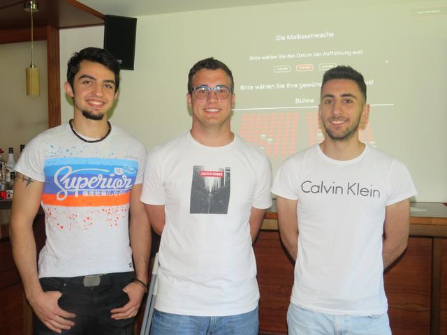 Sie gestalteten den Internetauftritt und das Kartenreservierungssystem neu: v.li.n.re.: Sami Saleh, Jan-Philipp Hehenberger, Serhat Sözen.