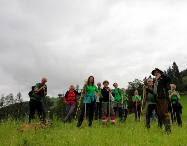 14 Freiwillige packten beim Bergwaldprojekt kräftig mit an. 