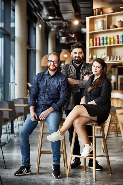 Führungsteam in Graz: Stefan Edelsbrunner, Konstantin Filippou und Nora Pein (v. l.) zeichnen in der Arravané Kantina verantwortlich.