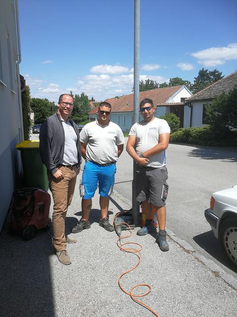 Bürgermeister Martin Almstädter besuchte die Arbeiter in der Langengasse.
