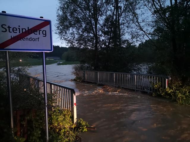 Im Hitzendorfer Ortsteil Steinberg kam es zu massiven Überschwemmungen.
