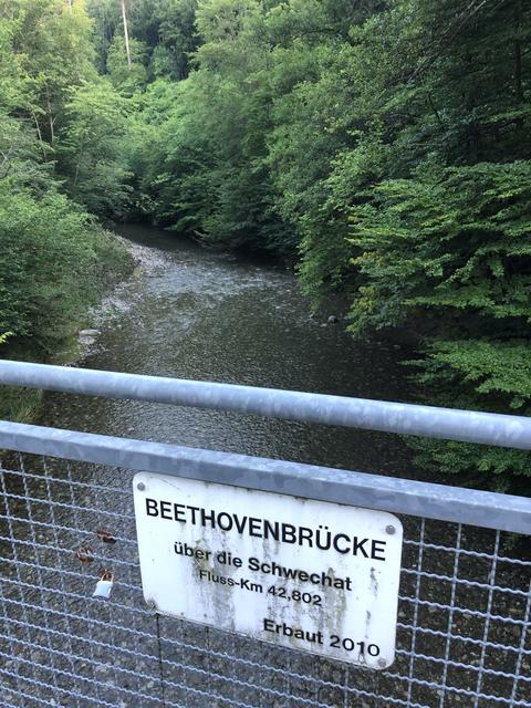 Beethovenbrücke über die Schwechat: nicht unbedingt ein "Schmuckstück". Da hätte sich der KOmponist, dessen 250. Geburtstag heuer gefeiert wird, doch etwas Hübsches verdient...