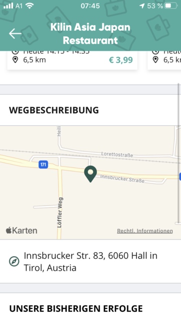 Unser App Tipp der Woche "Too Good to Go" ist eine App, um auf günstige und angenehme Weise Lebensmittel zu retten. Einfach die App installieren, schauen, welche Anbieter es in der Nähe gibt, bestellen und günstige Lebensmittel abholen. | Foto: Screenshot