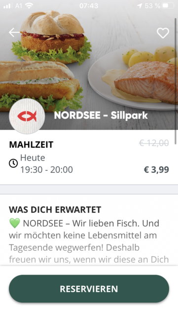 Unser App Tipp der Woche "Too Good to Go" ist eine App, um auf günstige und angenehme Weise Lebensmittel zu retten. Einfach die App installieren, schauen, welche Anbieter es in der Nähe gibt, bestellen und günstige Lebensmittel abholen. | Foto: Screenshot