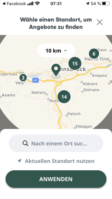 Unser App Tipp der Woche "Too Good to Go" ist eine App, um auf günstige und angenehme Weise Lebensmittel zu retten. Einfach die App installieren, schauen, welche Anbieter es in der Nähe gibt, bestellen und günstige Lebensmittel abholen. | Foto: Screenshot