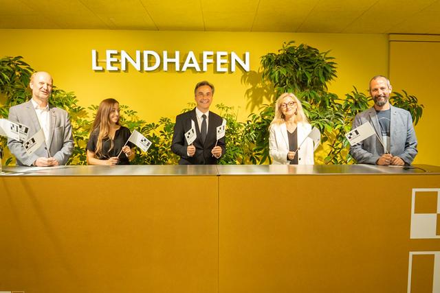 Die "Crew" des Lendhafens: Stefan Rohringer (Infineon), Lisa Steindl (Co-Host der Fuckup Nights Graz), Bürgermeister Siegfried Nagl, Andrea Keimel (Leiterin A15) und Markus Bergmoser-Zizek (A15, Projektleiter) (v. l.)