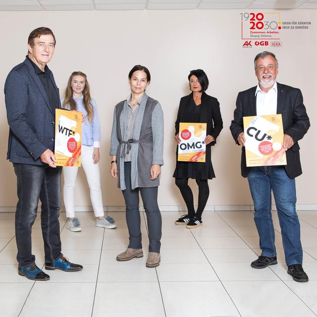 Die Jury des Jugendpreises bestand aus Günther Goach, Clara Milena Steiner, Anna Baar, Ute Liepold, Hermann Lipitsch (von links nach rechts).