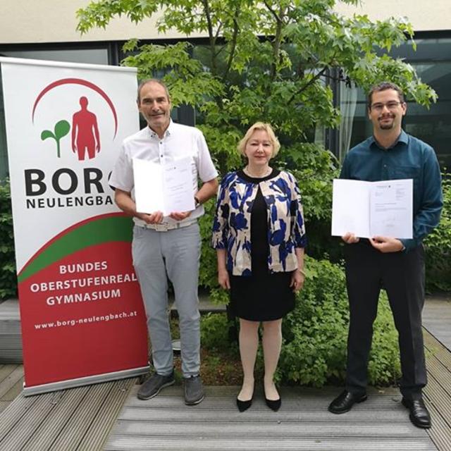 Der ausscheidende Direktor Johannes Hiller, Schulqualitätsmanagerin  Brigitte Wöhrer und der zukünftige Dirketor Erich Gabler | Foto: Borg Neulengbach