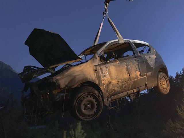 Das Autowrack wurde bereits geborgen.