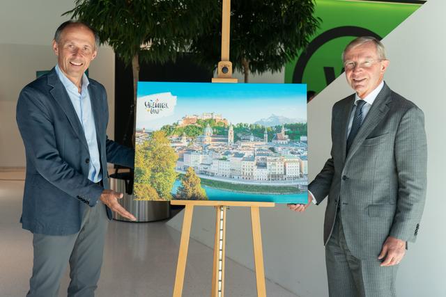 Landeshauptmann Wilfried Haslauer und Leo Bauernberger, Geschäftsführer der SalzburgerLand Tourismus GmbH