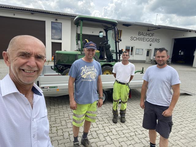 v.l.: Bgm. Josef Schaden, Christian Fillek, Günter Glaser, Martin Holzmüller