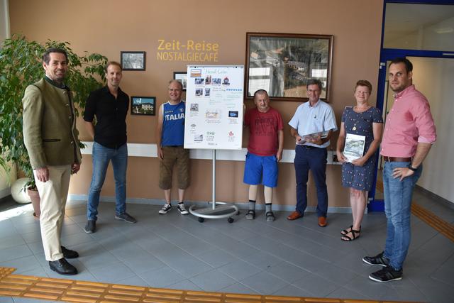 V.l.: Partl Bau Firmenchef Markus Suppan, Klaus Passegger, Gerald Martschinko, Friedrich Strohmaier, Lebenshilfe-GF Manfred Pracher, Lebenshilfe-Obfrau Ida Maria Daum, Partl Bau Planungsleiter Michael Weiss.