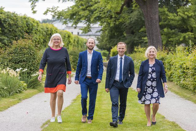 SPÖ-Team: Stadträtin Anja Hagenauer, Landesparteivorsitzender David Egger, Vizebürgermeister Bernhard Auinger und Klubvorsitzende Andrea Brandner.