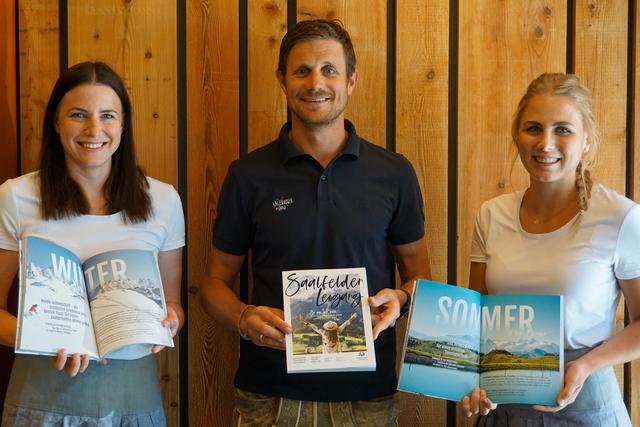 Die Projektverantwortlichen: Katharina Auer (Marketingleitung), Marco Pointner (Geschäftsführer), Selina Hörl (Presse/PR) | Foto: Saalfelden Leogang Touristik GmbH