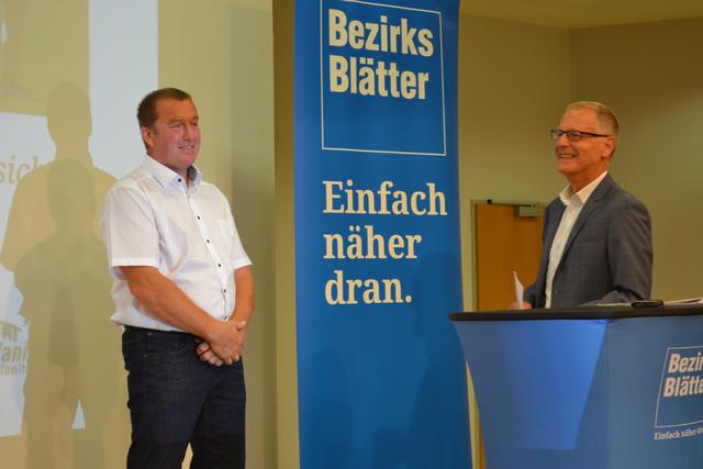 Das Siegerinterview: Supercoach Gerhard Pahr und Moderator Christian Uchann | Foto: Katharina Zach